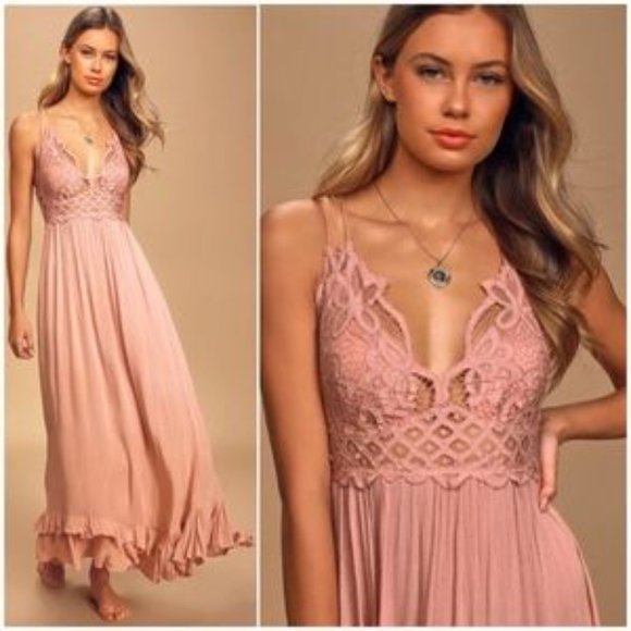 Free People Dresses & Skirts - FREE PEOPLE Adella Maxi Rose Medium NWT